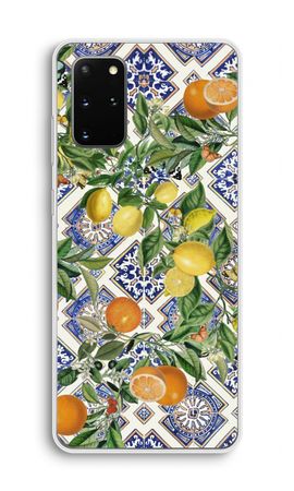 Blue tiles, lemons and oranges