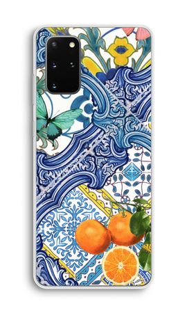 Blue tiles and oranges