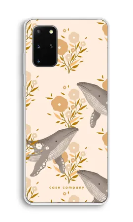 Floral Whales, Samsung Galaxy S20 Plus pehmeä kotelo