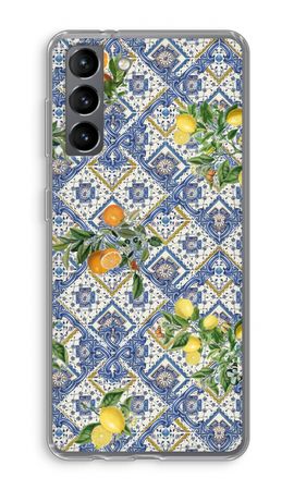 Blue tiles, lemons and oranges - small