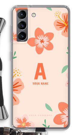 Tropical Pink Flowers Monogram