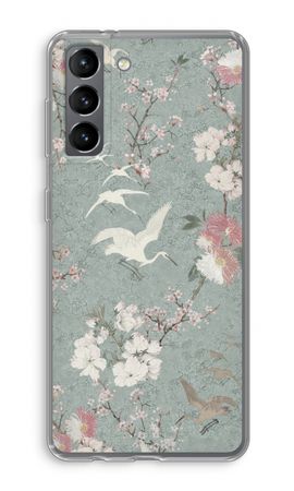 Japanese crane birds blossom