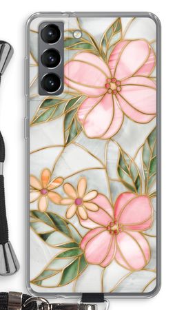 Orange stained glass flower