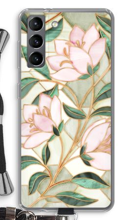 Orange stained glass flower