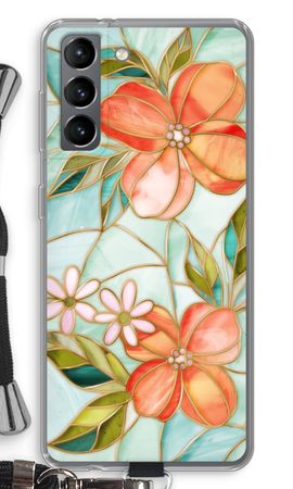 Orange stained glass flower