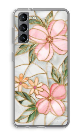 Orange stained glass flower