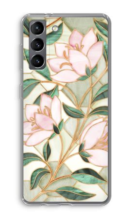 Orange stained glass flower