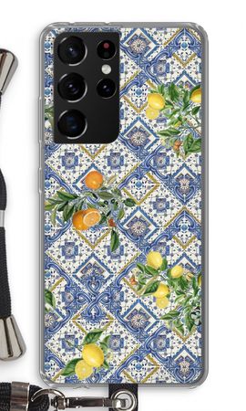 Blue tiles, lemons and oranges - small