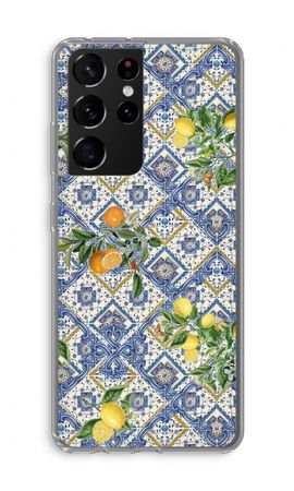 Blue tiles, lemons and oranges - small