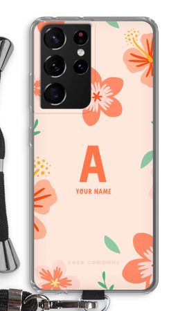 Tropical Pink Flowers Monogram