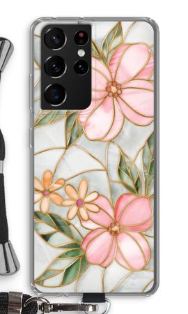 Orange stained glass flower