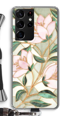 Orange stained glass flower