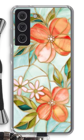 Orange stained glass flower