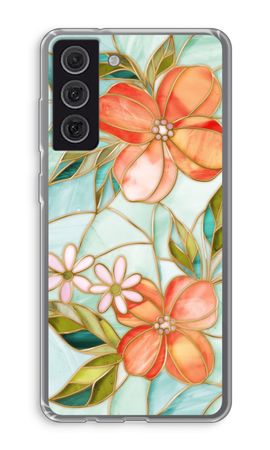 Orange stained glass flower