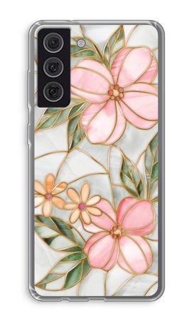 Orange stained glass flower