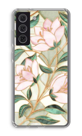 Orange stained glass flower