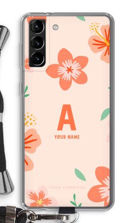 Tropical Pink Flowers Monogram