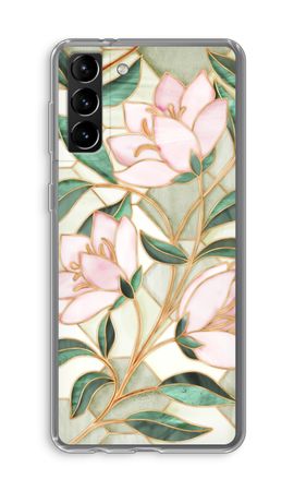 Orange stained glass flower