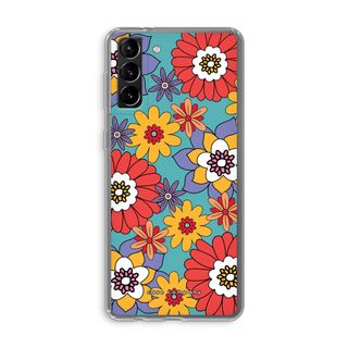 Fleurs rétro - Bleu