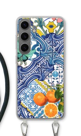 Blue tiles and oranges