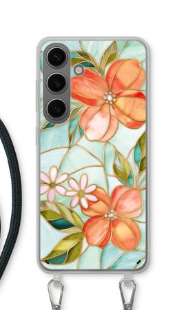 Orange stained glass flower