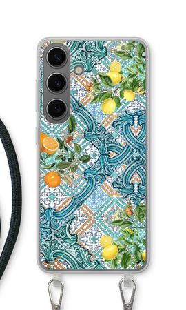 Blue tiles, lemons and oranges