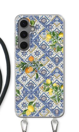 Blue tiles, lemons and oranges - small