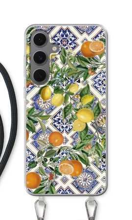 Blue tiles, lemons and oranges