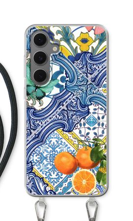 Blue tiles and oranges