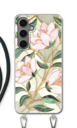 Orange stained glass flower