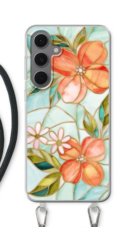 Orange stained glass flower