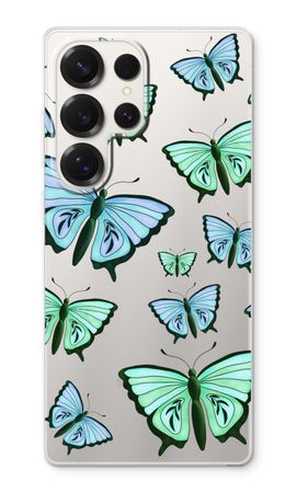 Blaue und grüne Schmetterlinge