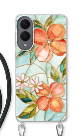 Orange stained glass flower