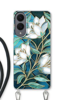 Blaue Glasmalerei Blumen