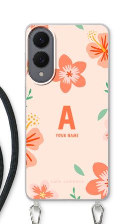 Tropical Pink Flowers Monogram