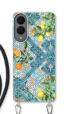 Blue tiles, lemons and oranges