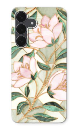 Orange stained glass flower