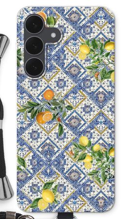 Blue tiles, lemons and oranges - small