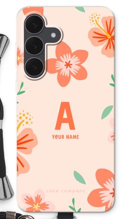 Tropical Pink Flowers Monogram