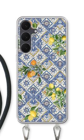 Blue tiles, lemons and oranges - small