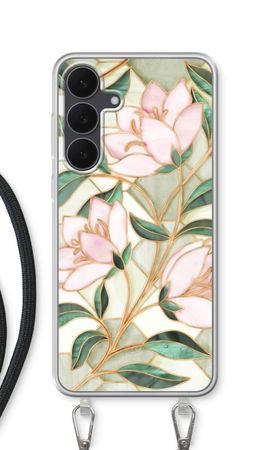 Orange stained glass flower