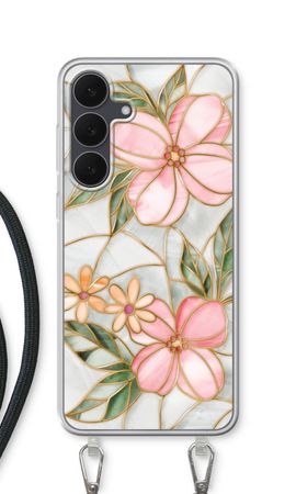 Orange stained glass flower