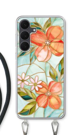 Orange stained glass flower