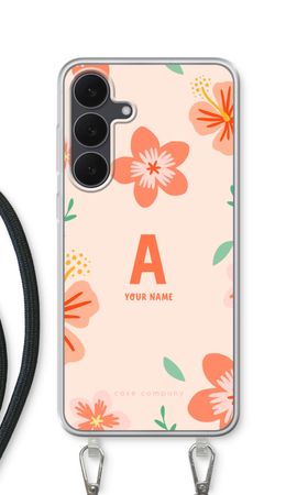 Tropical Pink Flowers Monogram