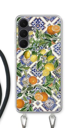 Blue tiles, lemons and oranges