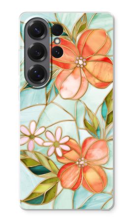 Orange stained glass flower