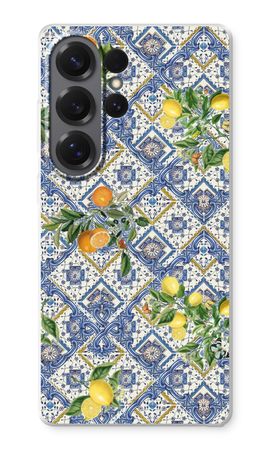 Blue tiles, lemons and oranges - small