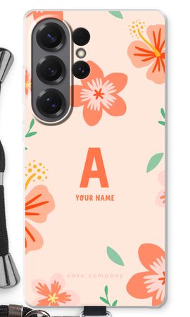 Tropical Pink Flowers Monogram
