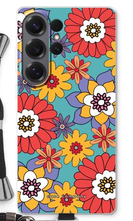 Retro bloemen - Blauw