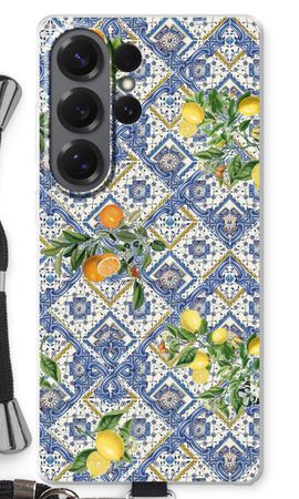 Azulejos azules, limones y naranjas - pequeños
